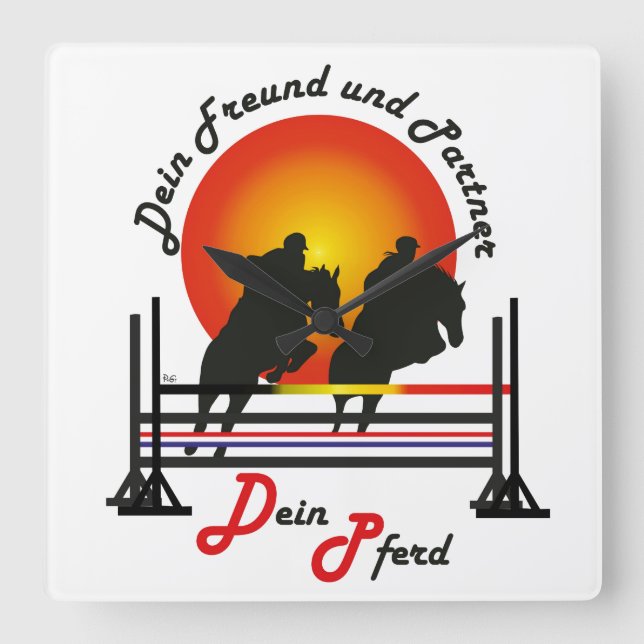 Reloj Cuadrado Für Pferde und Pferdesport Liebhaber Uhr (Anverso)