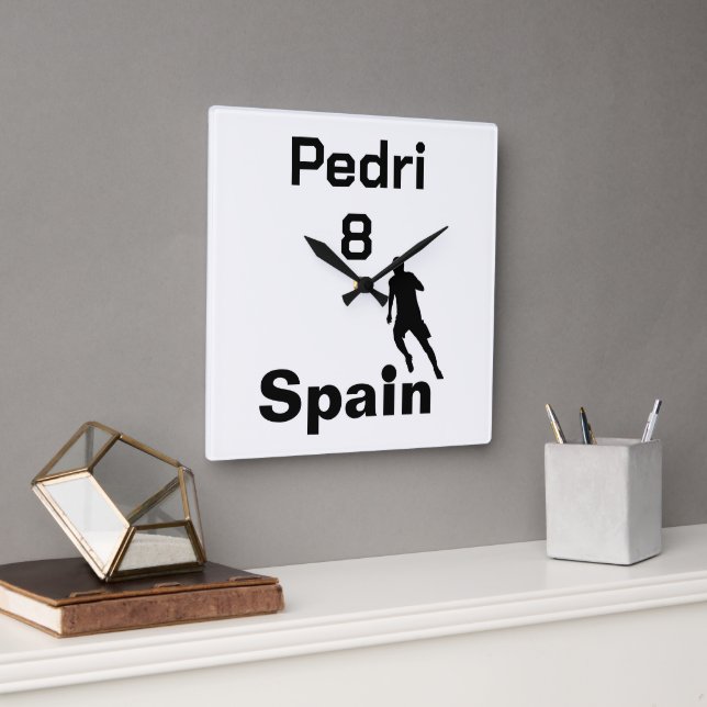 Reloj Cuadrado Fútbol en España, personalizable (Oficina)