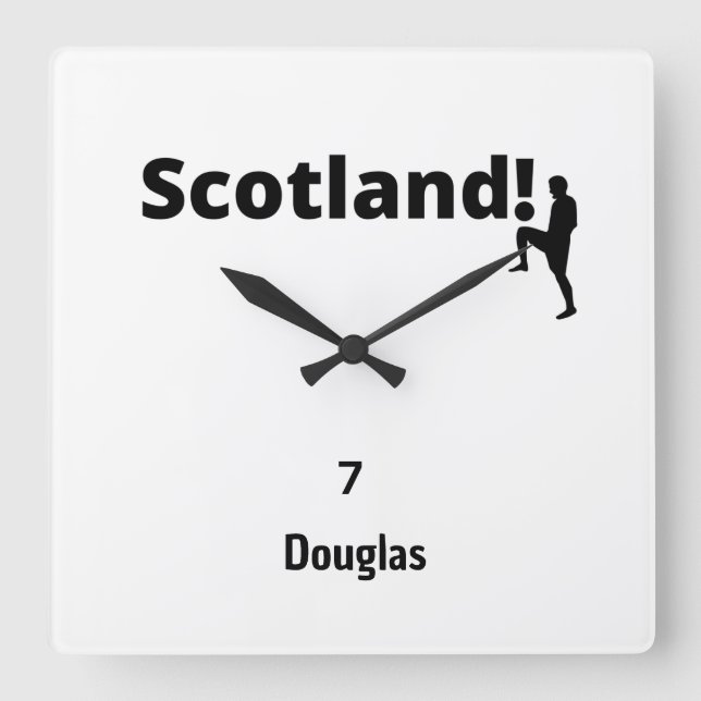 Reloj Cuadrado Fútbol Escocia, personalizable (Anverso)