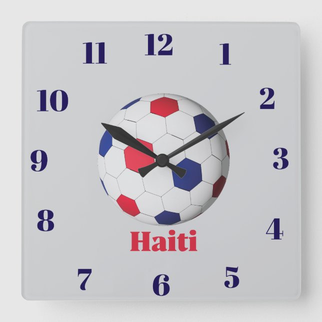 Reloj Cuadrado Fútbol Haití (Anverso)