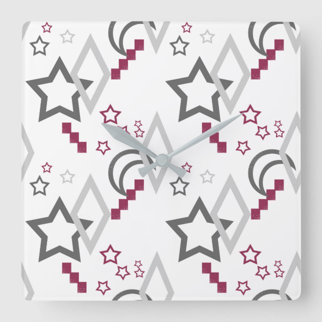 Reloj Cuadrado FuzzyFoxArt (Anverso)
