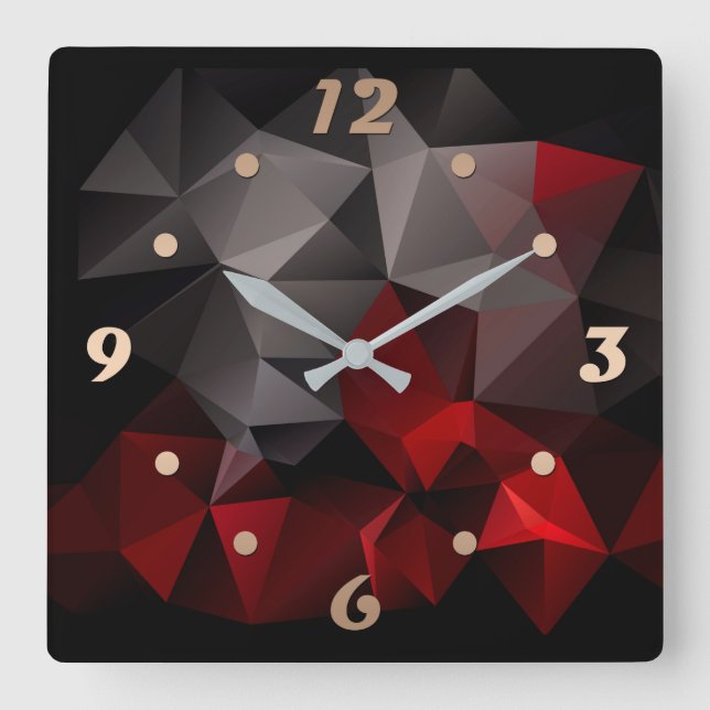 Reloj Cuadrado FuzzyFoxArt 3 (Anverso)