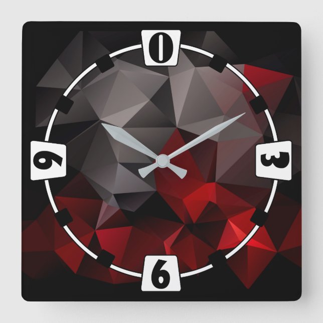 Reloj Cuadrado FuzzyFoxArt 3 (Anverso)