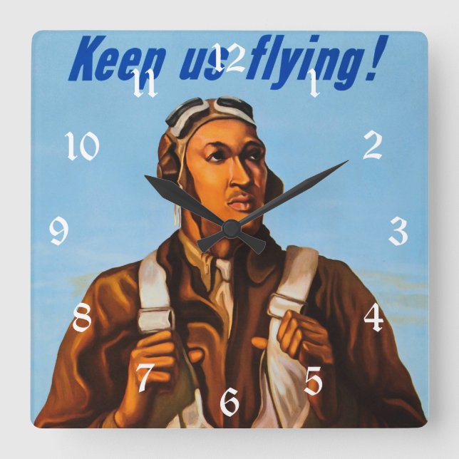 Reloj Cuadrado Gafas de sol negras Pilotos de combate estadounide (Anverso)