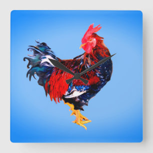 Reloj Cuadrado gallináceo macho ,rooster
