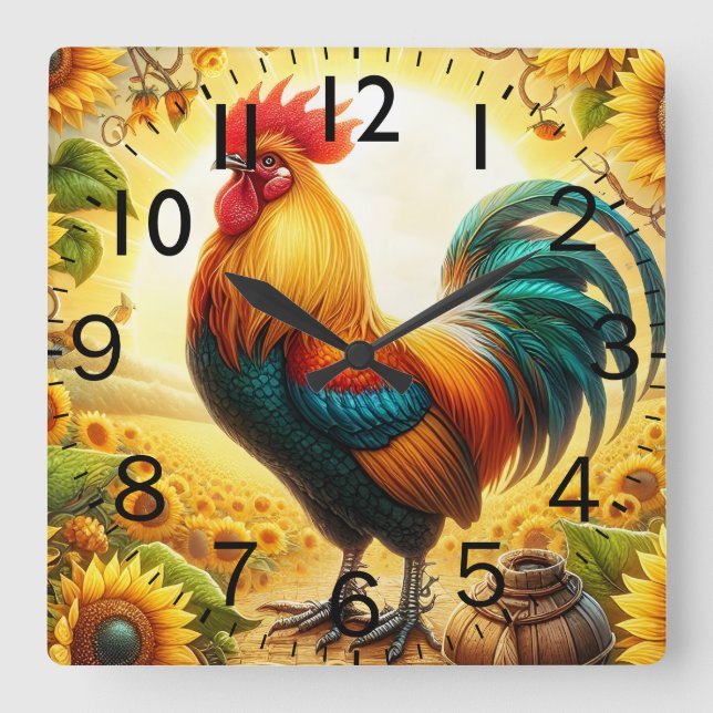 Reloj Cuadrado Gallo (Anverso)