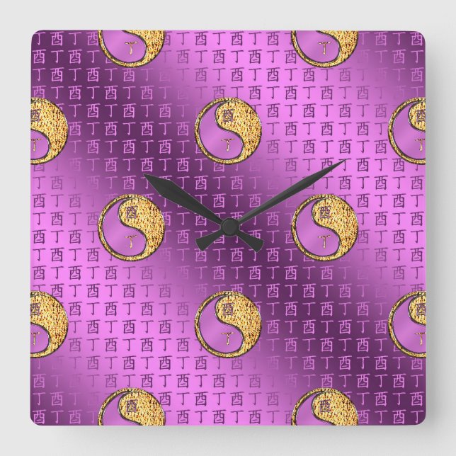 Reloj Cuadrado Gallo de Fuego (Anverso)