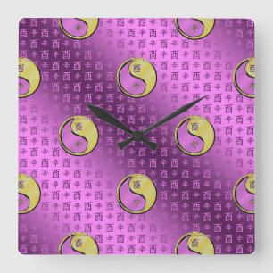 Reloj Cuadrado Gallo de Metal