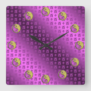 Reloj Cuadrado Gallo de Metal