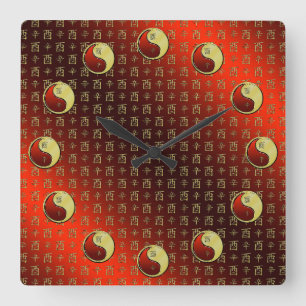 Reloj Cuadrado Gallo de Metal