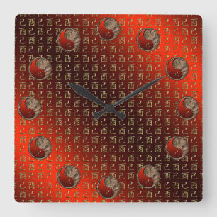 Reloj Cuadrado Gallo de Tierra