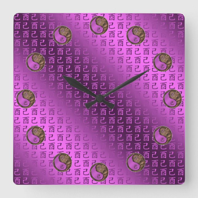 Reloj Cuadrado Gallo de Tierra (Anverso)