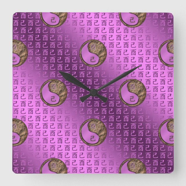 Reloj Cuadrado Gallo de Tierra (Anverso)
