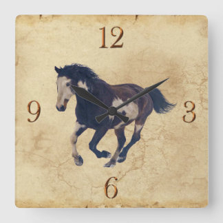 Reloj Cuadrado Galloping Pinto American Paint Stallion Horse