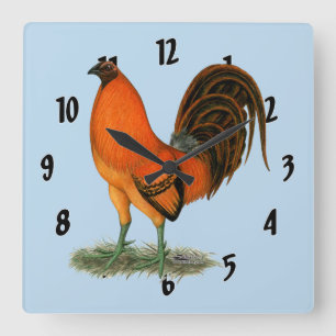 Reloj Cuadrado Gamecock Ginger Red Roooster