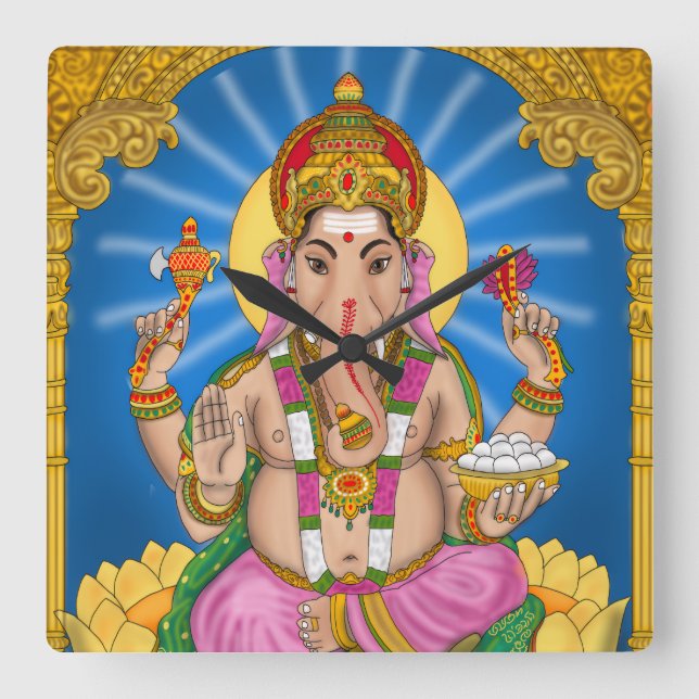 Reloj Cuadrado Ganesha Clock (Anverso)