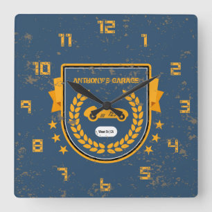 Reloj Cuadrado Garaje Grunge Retro Vintage