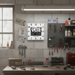 Reloj Cuadrado Garaje personalizado 