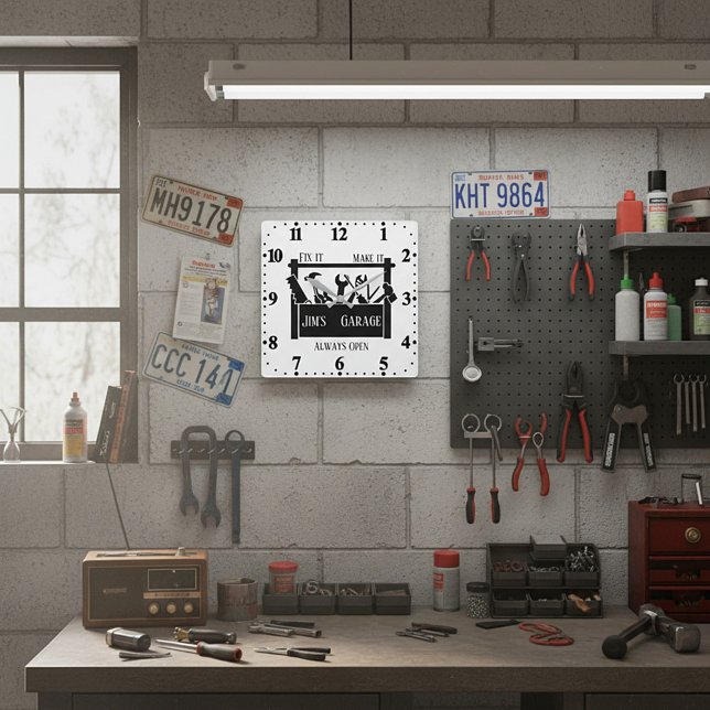 Reloj Cuadrado Garaje personalizado (Subido por el creador)