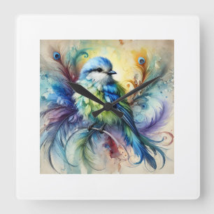 Reloj Cuadrado Garapello Bird 230824AREF109 - Watercolor