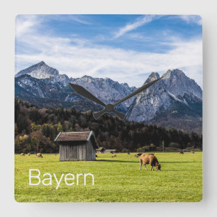Reloj Cuadrado Garmisch Partenkirchen Alpes Bavaria Alemania