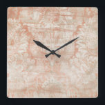 Reloj Cuadrado Garnet Weft<br><div class="desc">Garnet Weft III by June Erica Vess. Done in a peach-like color,  this design resembles the appearance of distressed fabric.</div>