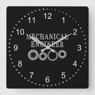 Reloj Cuadrado Gases de ingeniero mecánico