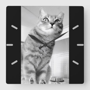 Reloj Cuadrado Gato