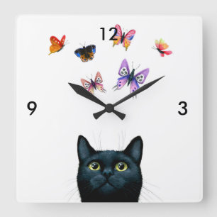 Reloj Cuadrado Gato 606