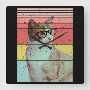 RELOJ CUADRADO GATO DIVERTIDO LINDOS TENDENCIA VINTAGE