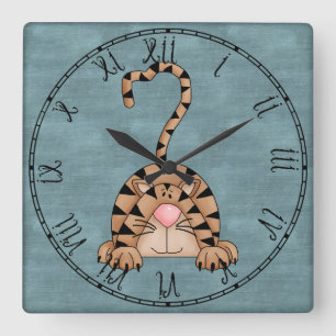 Reloj Cuadrado Gato hermoso del país