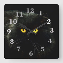 Reloj Cuadrado Gato negro