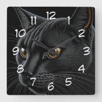 Gato negro de IA con ojos amarillos