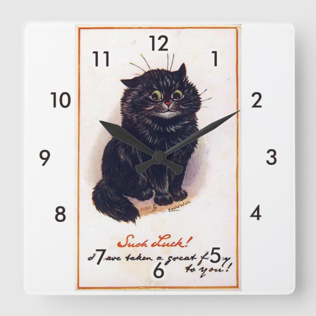 Reloj Cuadrado Gato negro, Louis Wain (Anverso)
