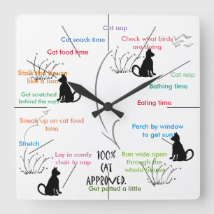 Reloj Cuadrado Gatos divertidos CricketDiane de la actividad del