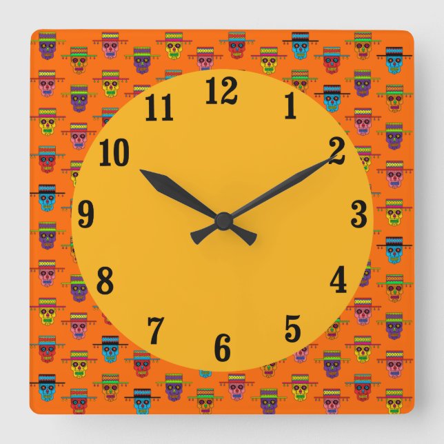 Reloj Cuadrado Gaucho Sugar Skull (Anverso)