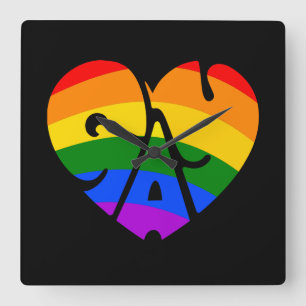 Reloj Cuadrado Gay Heart