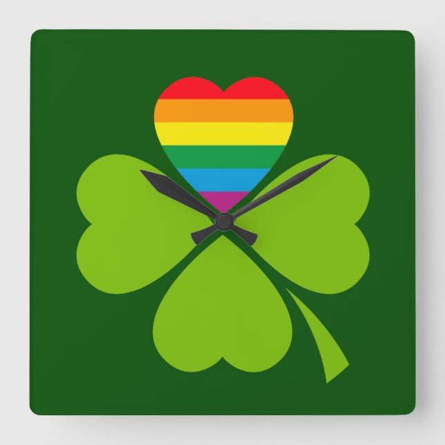 Reloj Cuadrado Gay Lucky Clover (Anverso)