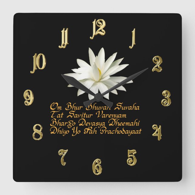 Reloj Cuadrado Gayatri mantra (Anverso)