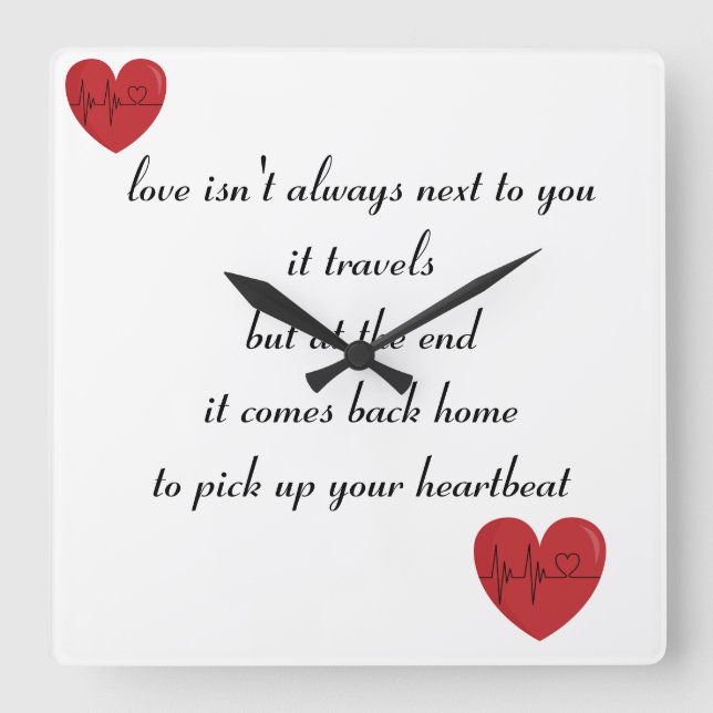 Reloj Cuadrado gedicht klok (Anverso)