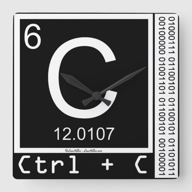 Reloj Cuadrado ¡Geek Me! Copia de carbono (Anverso)