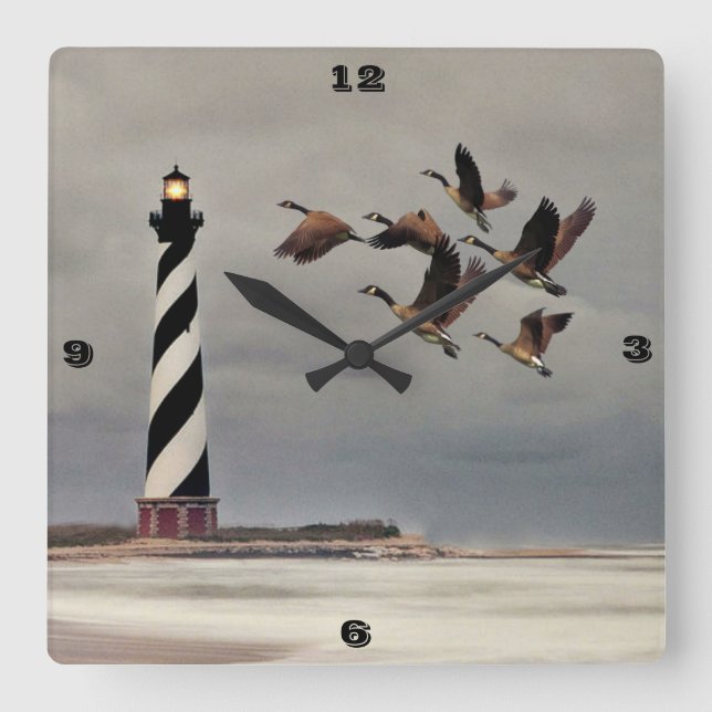 RELOJ CUADRADO GEESE EN CAPE HATTERAS LIGHTHOUSE (Anverso)