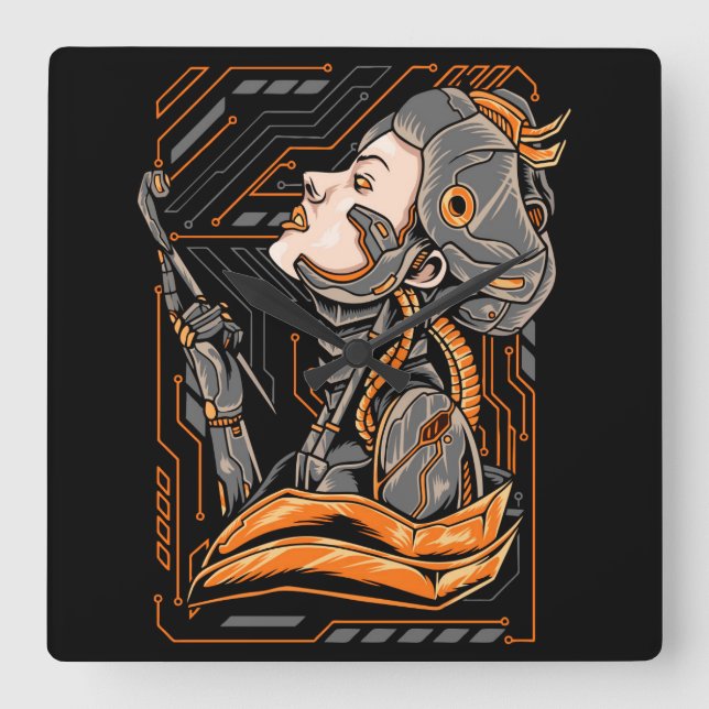 Reloj Cuadrado Geisha  (Anverso)