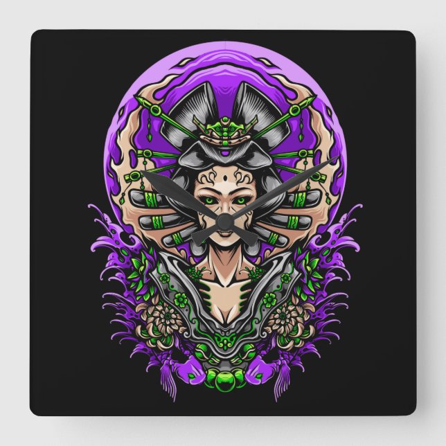 Reloj Cuadrado Geisha (Anverso)