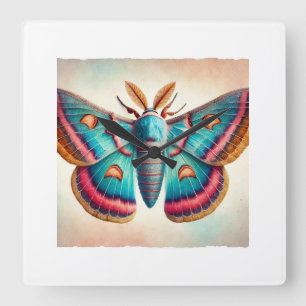 Reloj Cuadrado Gelechiid moth 221024IREF223 - Watercolor