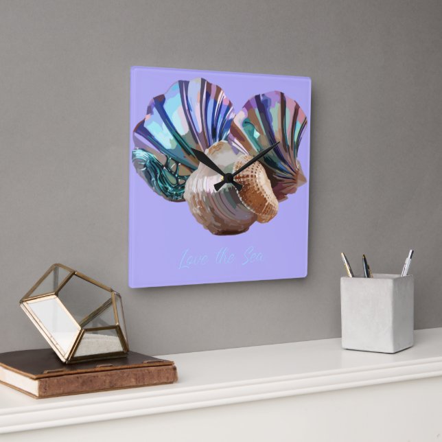 Reloj Cuadrado Gemas oceánicas (Oficina)