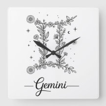 Géminis El Símbolo Zodiacal Botánico Floral Gemelo