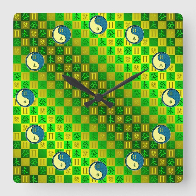 Reloj Cuadrado Géminis y Cabra de Agua (Anverso)