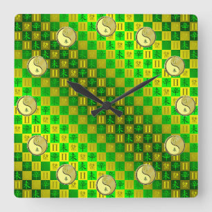 Reloj Cuadrado Géminis y Cabra de Metal