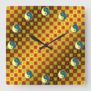 Reloj Cuadrado Géminis y Tigre de Agua